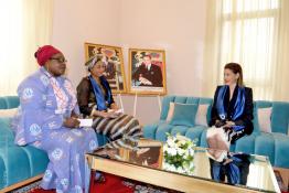 Image du Maroc Professionnelle de  Son Altesse Royale la Princesse Lalla Meryem, présidente de l'Union nationale des femmes du Maroc (UNFM),  préside à Rabat la cérémonie de célébration de la Journée internationale de la femme, le 8 Mars 2019. (Photo/ SPPR) via Jalilbounhar.com 